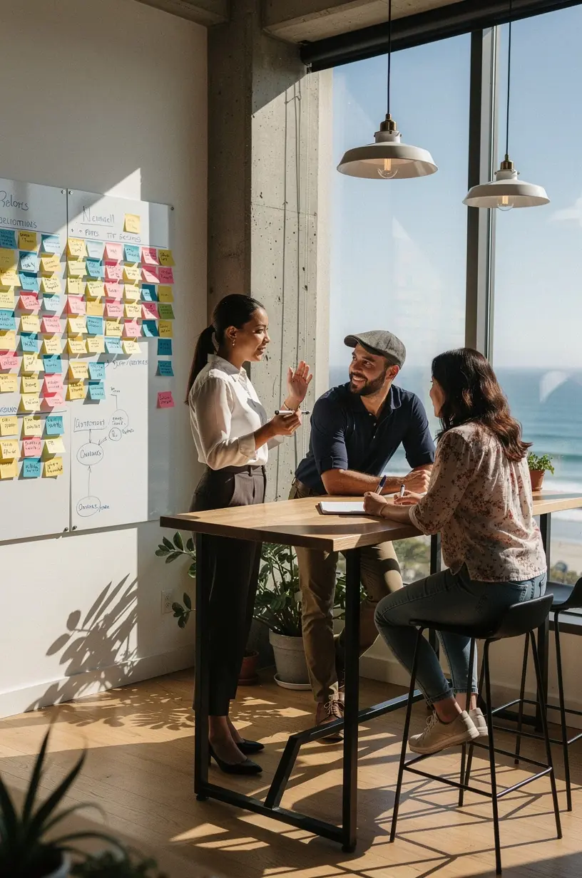Photo of a community workshop where residents share experiences and strategies.