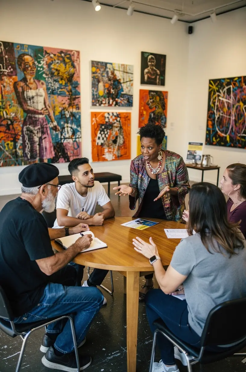 Portrait of a professional blogger conducting an interview with a local expert.